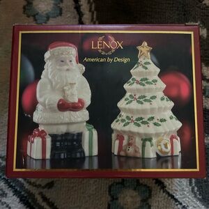 Lenox Santa and Tree Salt and Pepper Shakers